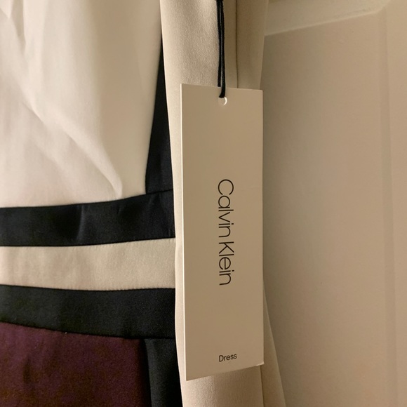 Calvin Klein Color Block Bodycon Midi Dress - Picture 3 of 4